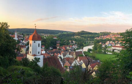 Aussicht von Schloss Harburg auf die Stadt